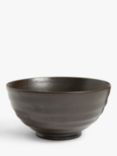 John Lewis Reactive Glaze Stoneware Footed Bowl, 15cm, Black