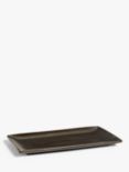 John Lewis Reactive Glaze Stoneware Rectangular Platter, 23cm, Black