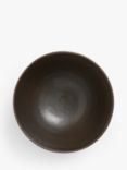 John Lewis Reactive Glaze Stoneware Footed Bowl, 12cm, Black