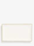 John Lewis Contrast Rim Stoneware Rectangular Platter, 23cm, White