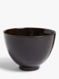 John Lewis Glossy Glaze Stoneware Rice Bowl, 12.7cm, Dark Brown