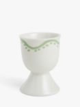 John Lewis Flora Fine China Egg Cup, Spring Green/White
