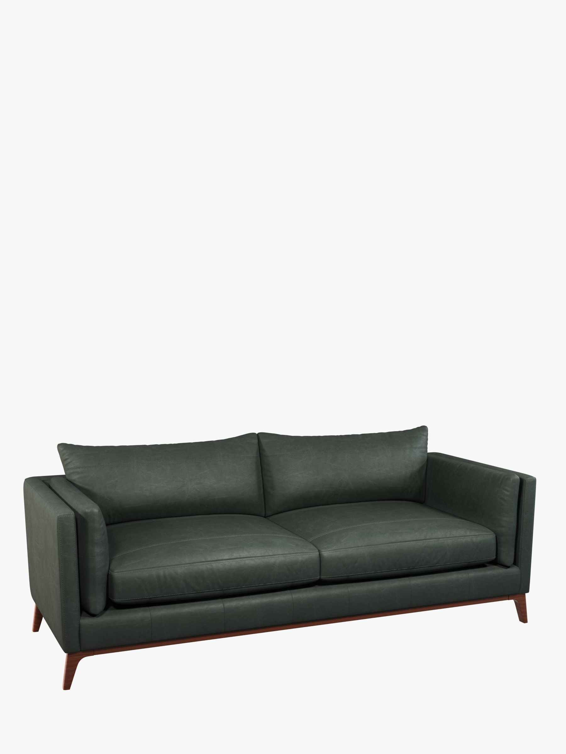 John Lewis Trim Grand 4 Seater Leather Sofa, Dark Leg
