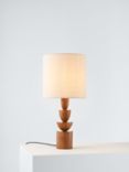 John Lewis Stacked Wooden Table Lamp, Walnut & Gold