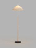 John Lewis Conical Floor Lamp, Black/Natural