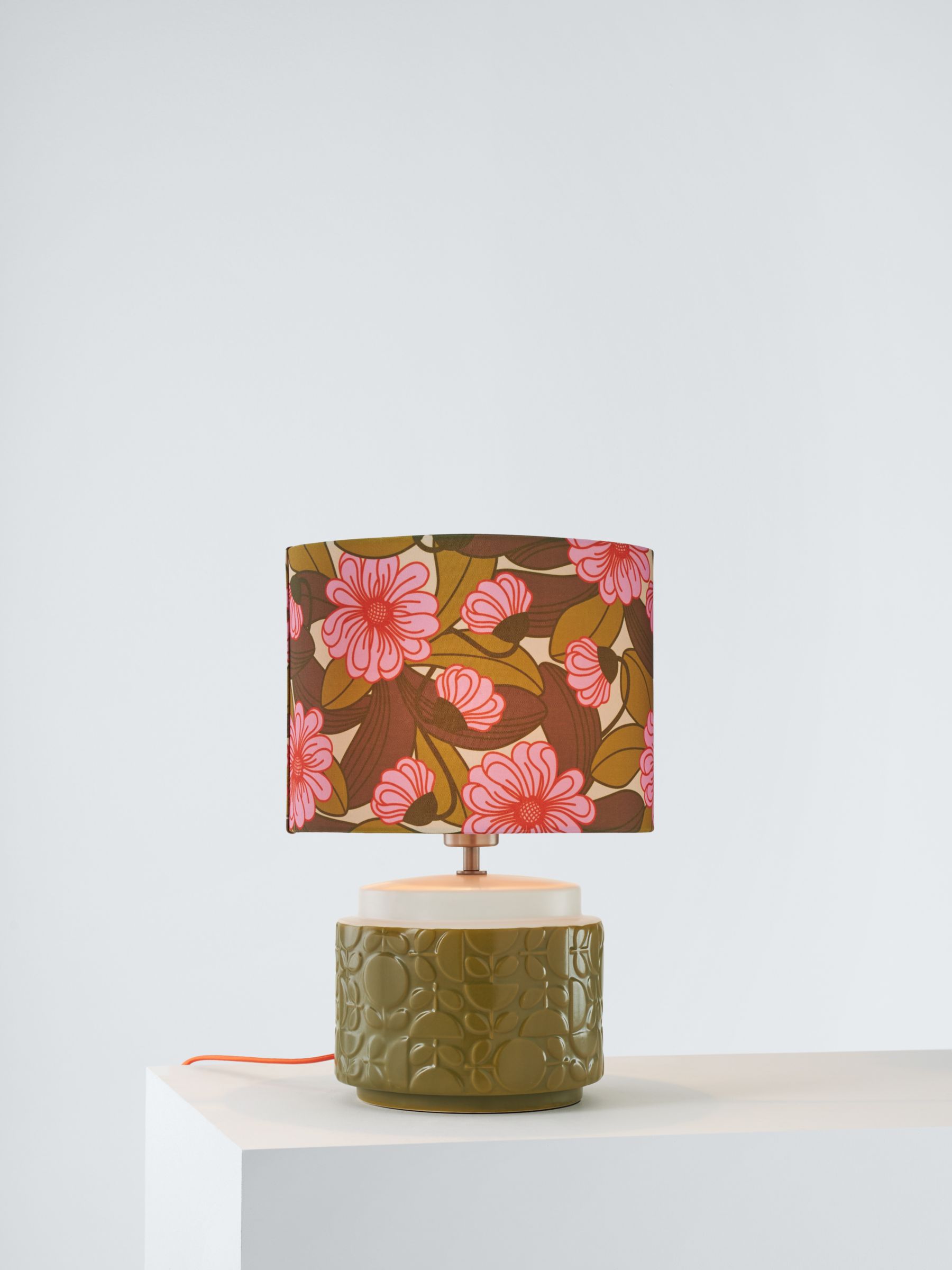 Orla Kiely Tile Table Lamp, Olive