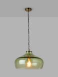 John Lewis Cartmel Textured Glass Pendant Ceiling Light, Olive