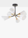 John Lewis Datura 6 Arm Ceiling Light, Brass