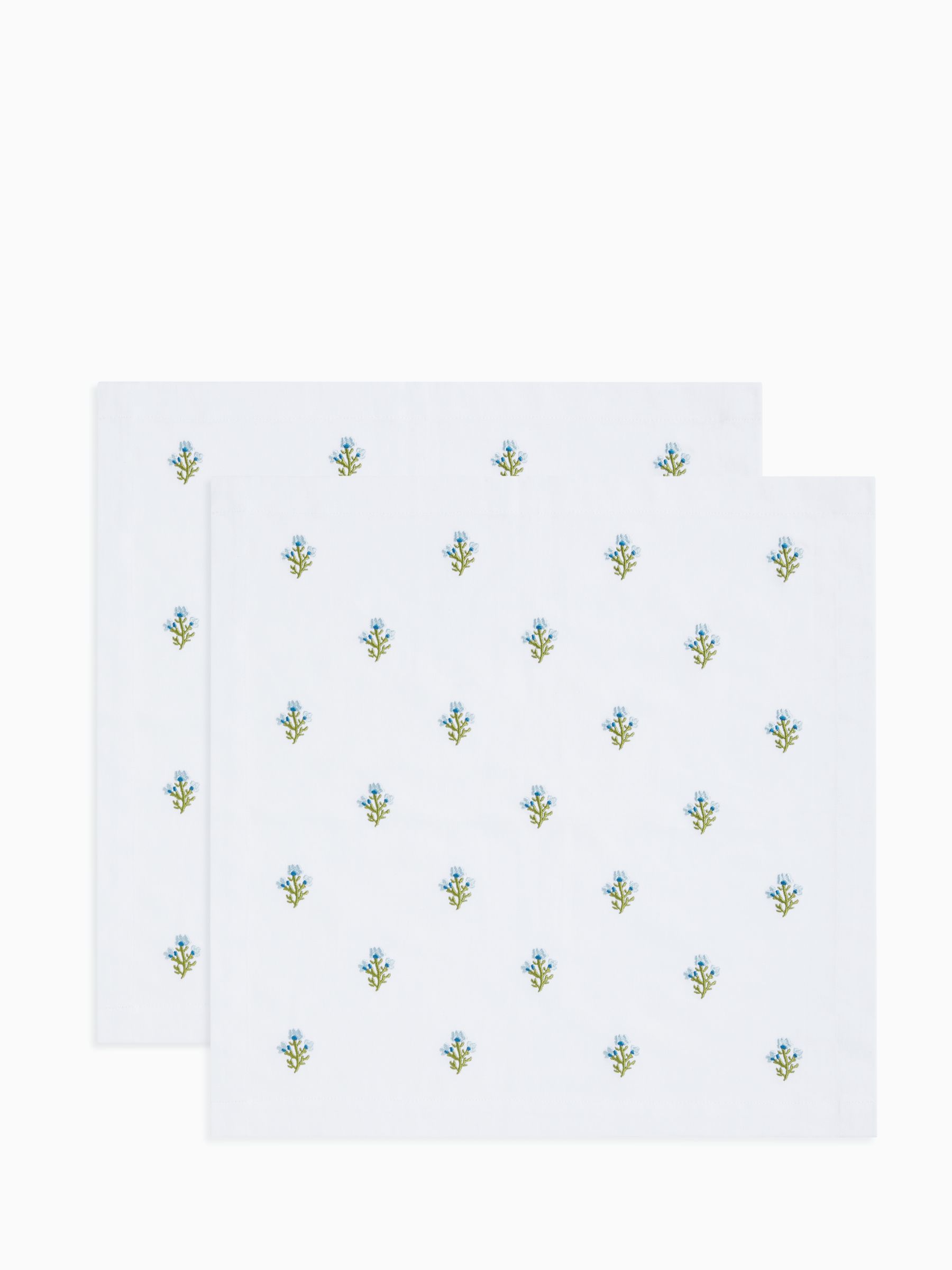 Embroidered Flowers Cotton Napkin, £12 for two
