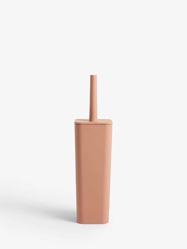 John Lewis ANYDAY Soft Touch Toilet Brush and Holder, Tuscan Clay