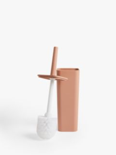 John Lewis ANYDAY Soft Touch Toilet Brush and Holder, Tuscan Clay