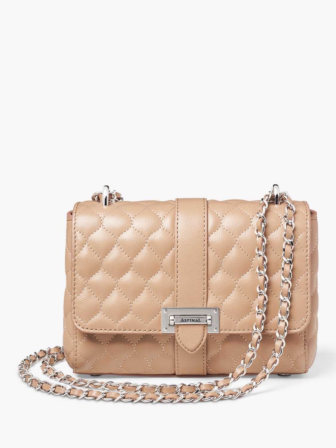 Quilted Clear Bag, Taupe
