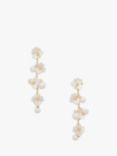 kate spade new york Precious Pansy Long Drop Earrings, Gold/White