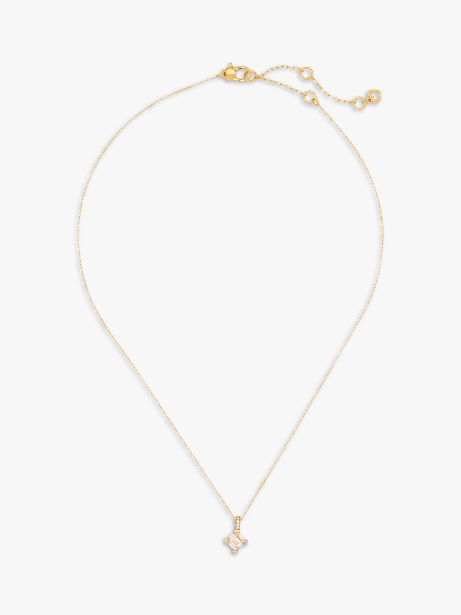 kate spade new york Daz Cubic Zirconia Pendant Necklace, Gold/Clear at ...