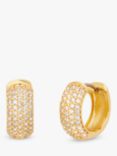 kate spade new york Crystal Stone Pave Wide Hoop Earrings, Gold