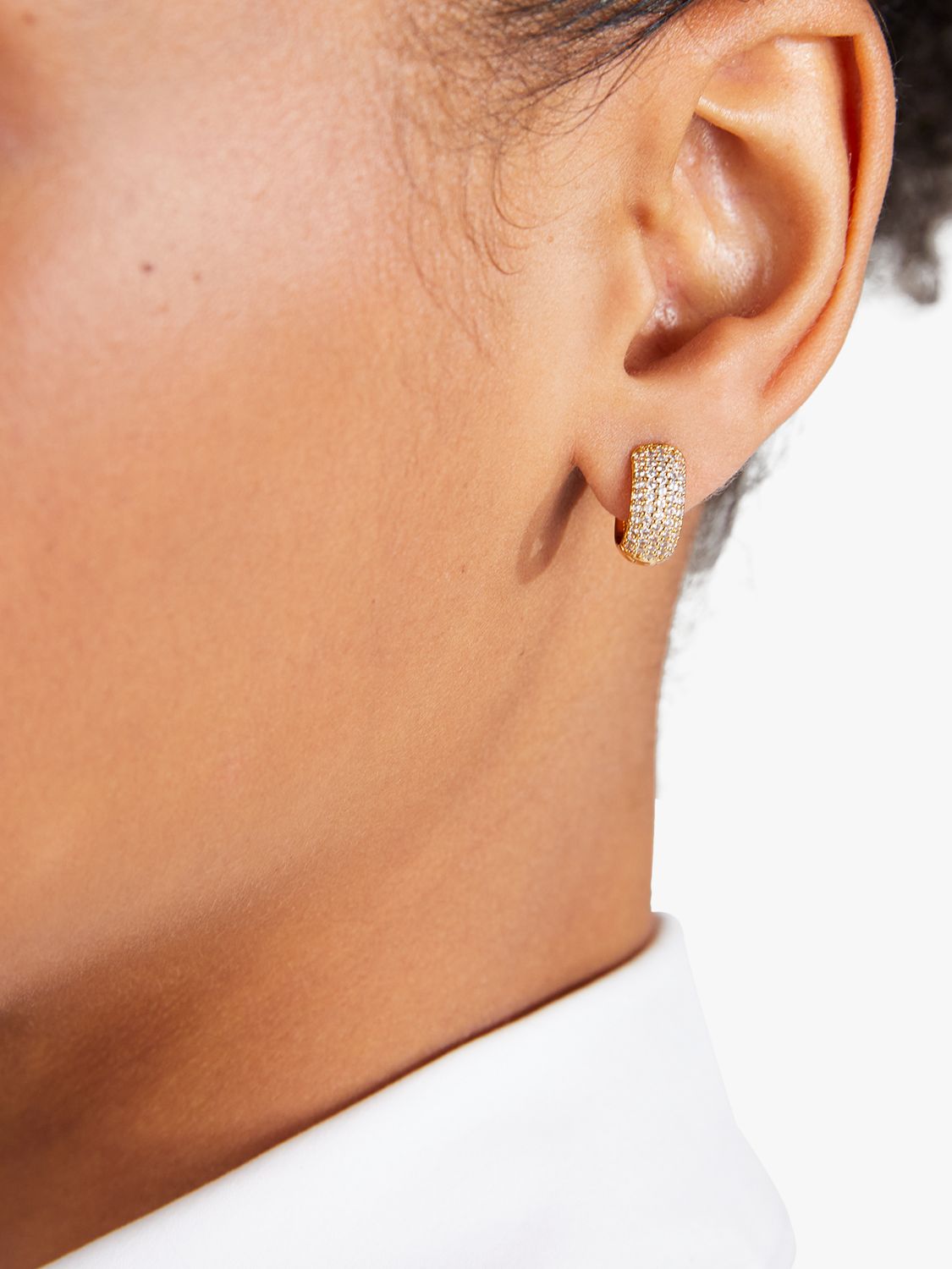 Buy kate spade new york Crystal Stone Pave Wide Hoop Earrings, Gold Online at johnlewis.com