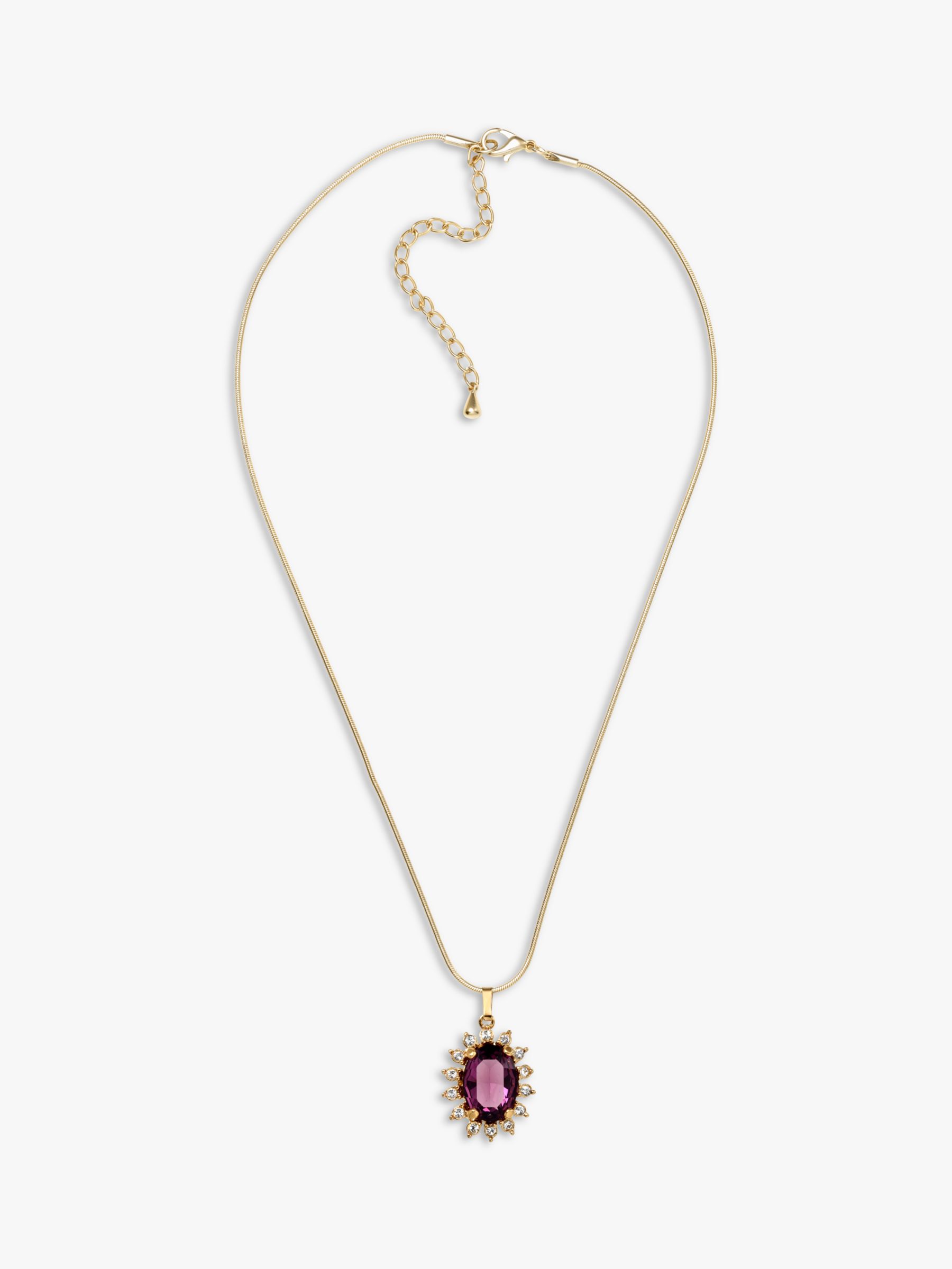 Buy Eclectica Vintage 18ct Gold Plated Swarovski Crystal Radial Pendant Necklace Online at johnlewis.com