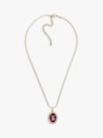 Eclectica Pre-Loved 18ct Gold Plated Swarovski Crystal Radial Pendant Necklace, Gold/Amethyst