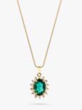 Eclectica Vintage 18ct Gold Plated Swarovski Crystal Radial Pendant Necklace