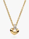 Eclectica Vintage 18ct Gold Plated Swarovski Crystal Heart Pendant Necklace, Dated Circa 1980s