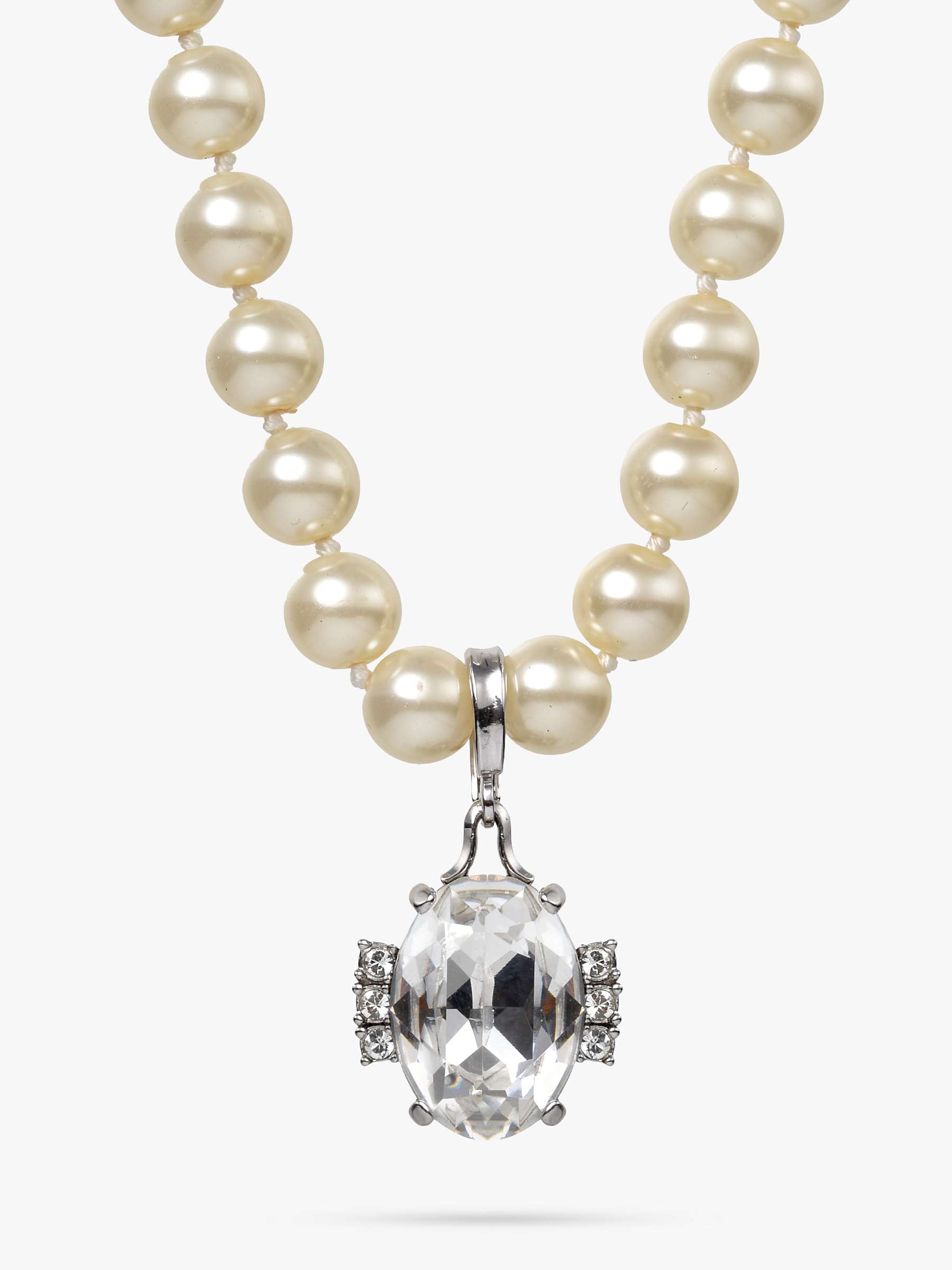 Buy Eclectica Vintage Swarovski Crystal Faux Pearl Necklace, Dated Circa 1980s Online at johnlewis.com