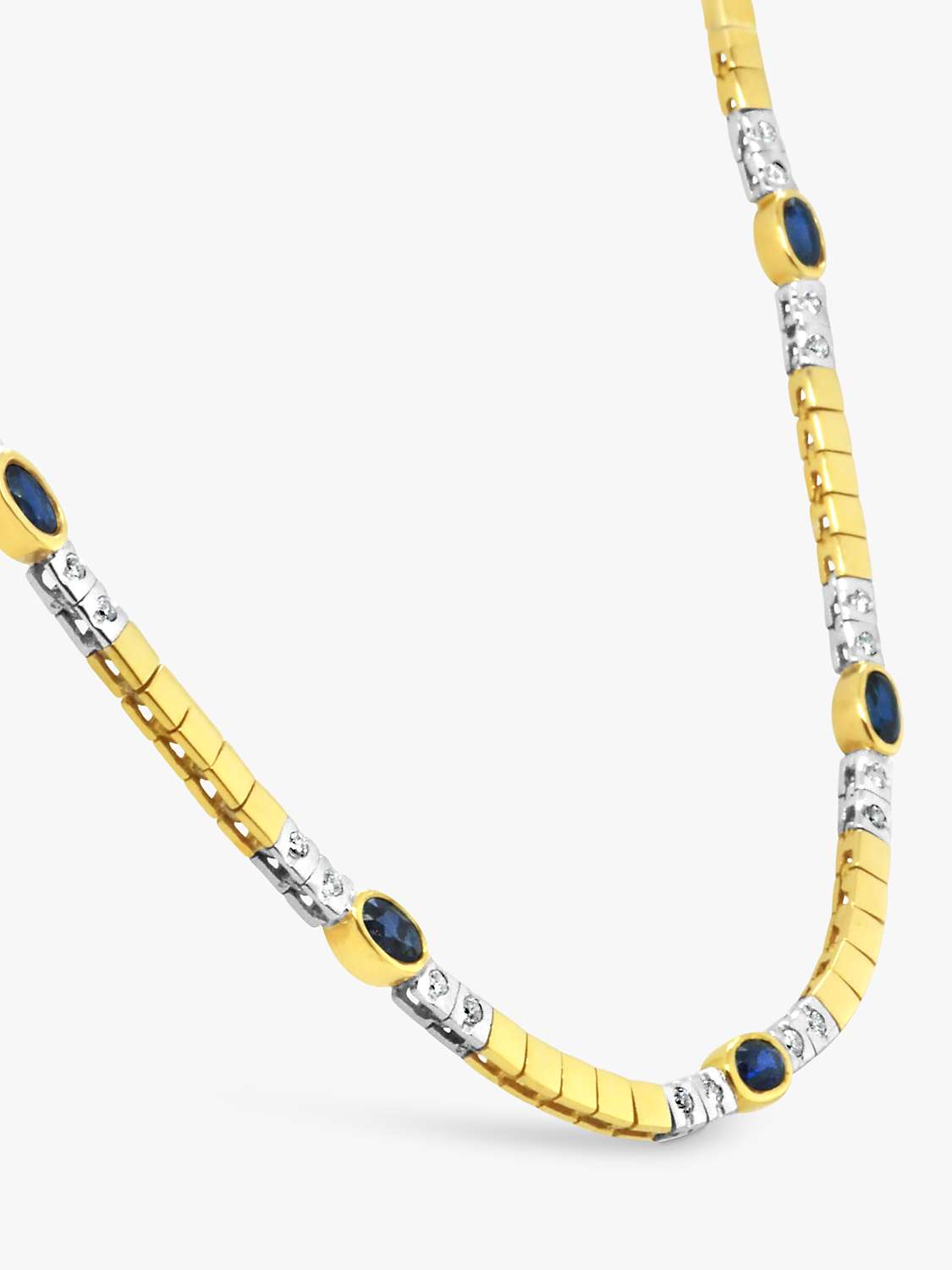 Buy Milton & Humble Jewellery Second Hand 18ct White & Yellow Gold Sapphire & Diamond Chain Necklace Online at johnlewis.com