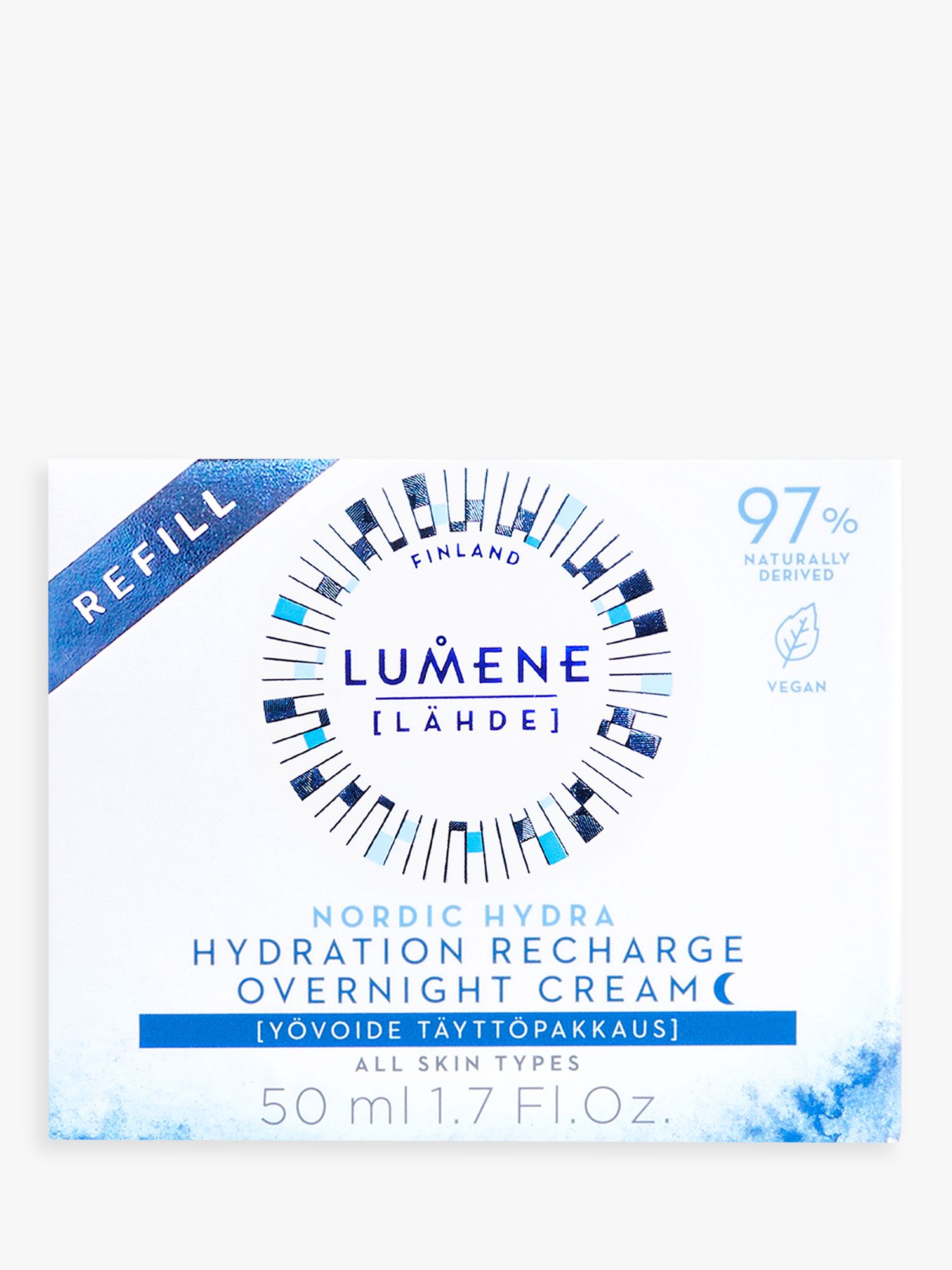 Lumene Nordic Hydra Hydration Recharge Overnight Cream Refill, 50ml 2