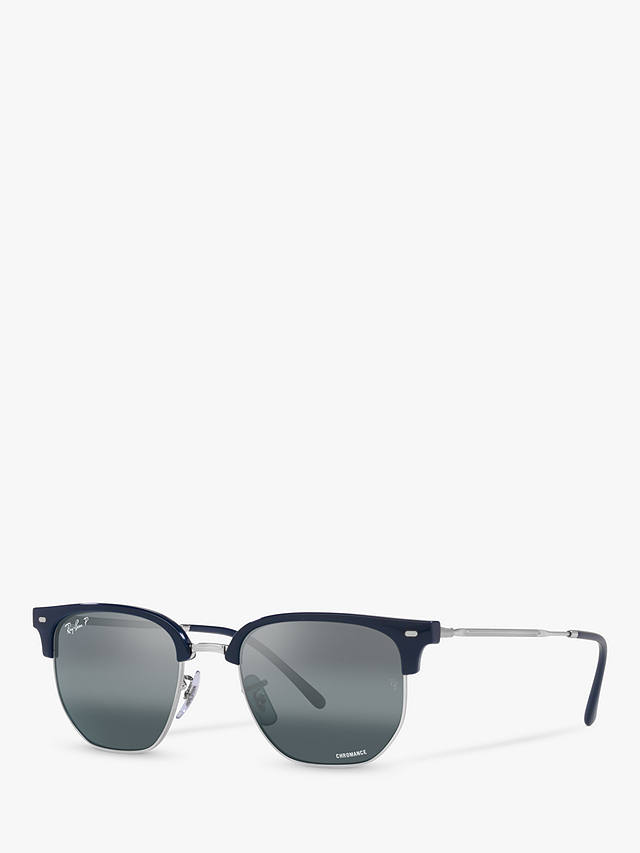 Ray-Ban RB4416 New Clubmaster Sunglasses, Blue/Silver