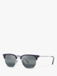 Ray-Ban RB4416 New Clubmaster Sunglasses, Blue/Silver