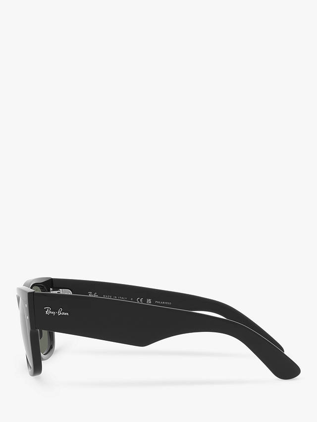 Ray-Ban RB0840S Unisex Polarised Mega Wayfarer Sunglasses, Black/Grey