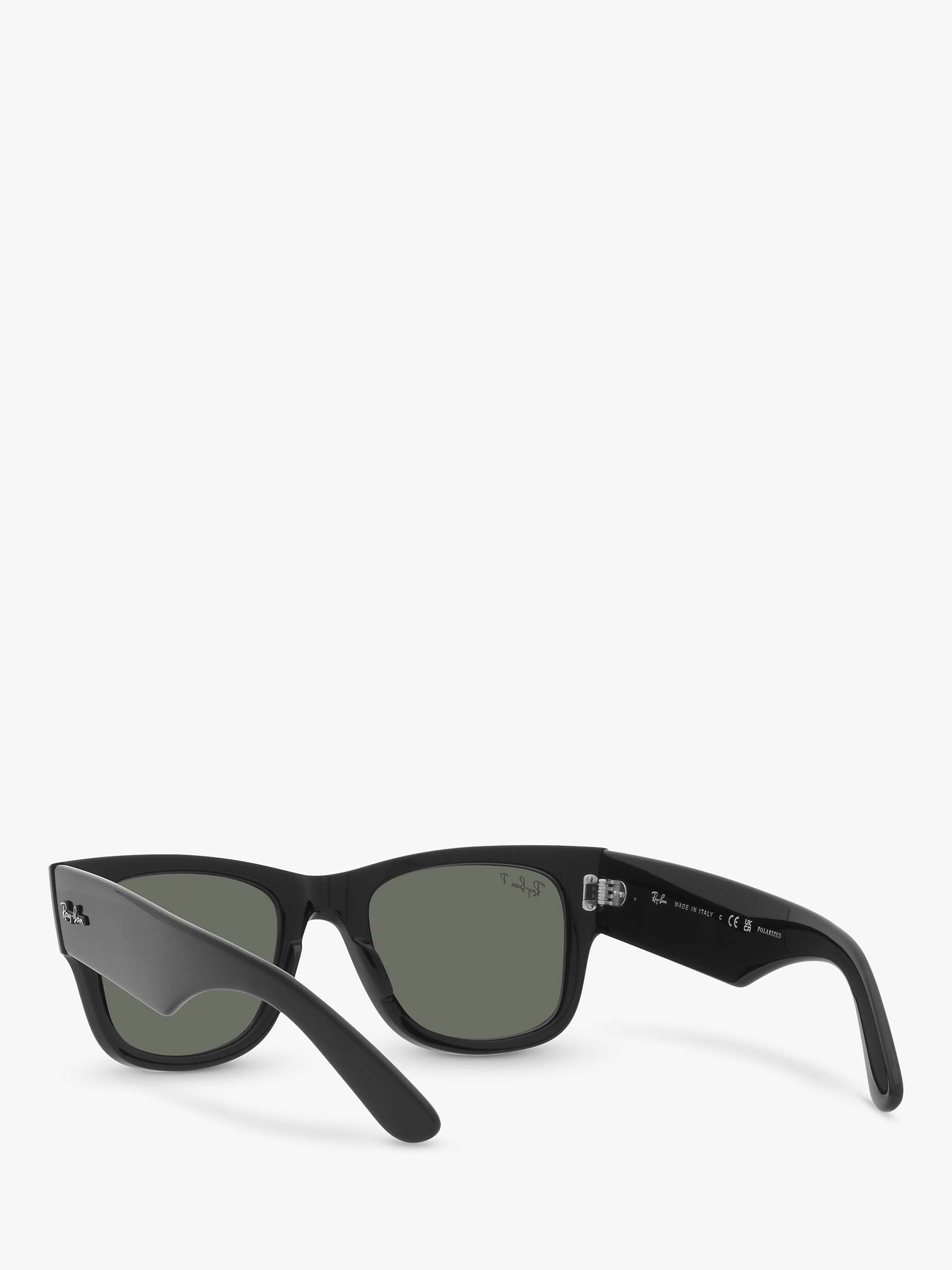 Buy Ray-Ban RB0840S Unisex Polarised Mega Wayfarer Sunglasses, Black/Grey Online at johnlewis.com