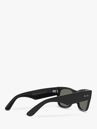 Ray-Ban RB0840S Unisex Polarised Mega Wayfarer Sunglasses, Black/Grey