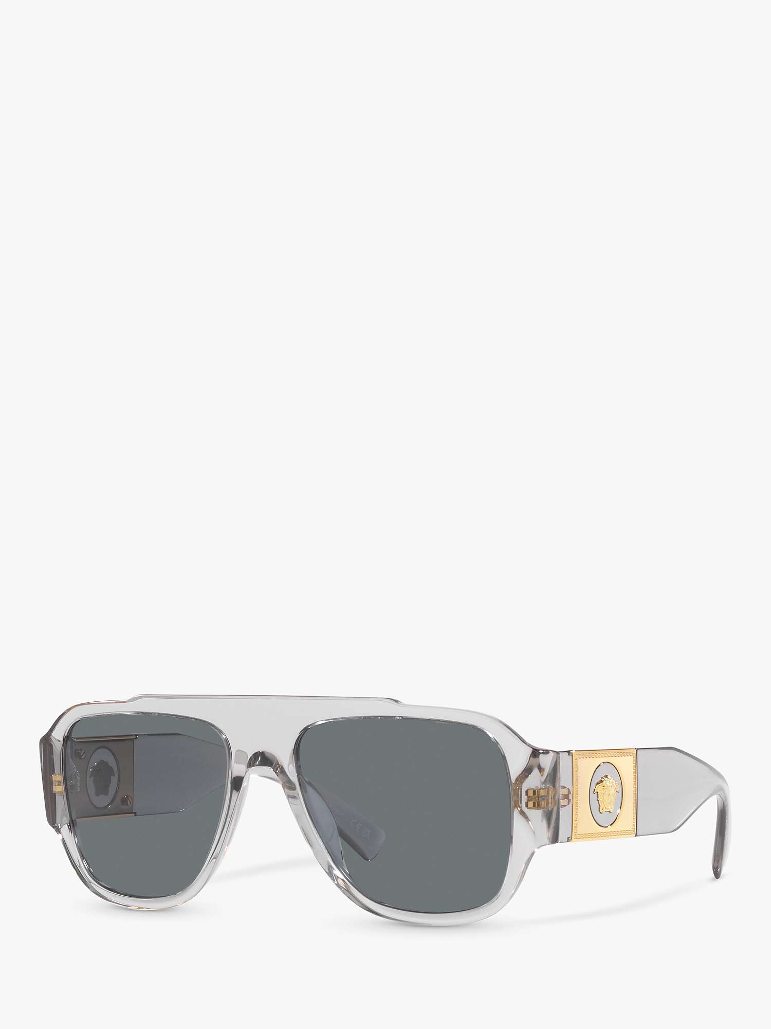 Buy Versace VE4436U Men's Pillow Sunglasses, Transparent Grey/Blue Online at johnlewis.com