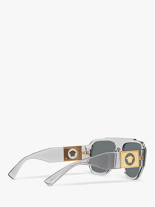 Versace VE4436U Men's Pillow Sunglasses, Transparent Grey/Blue