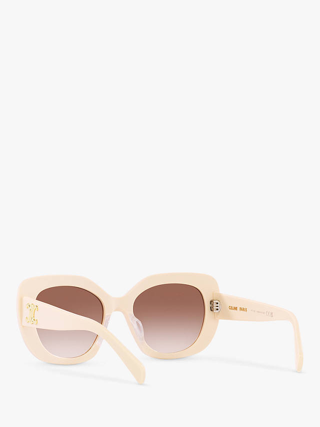 Celine CL40226U Women's Butterfly Sunglasses, Ivory/Brown Gradient