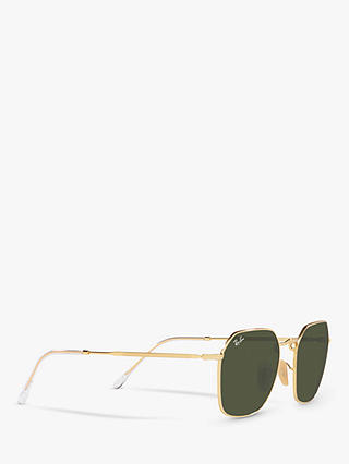 Ray-Ban RB3694 Unisex Jim Irregular Sunglasses, Gold Arista/Green