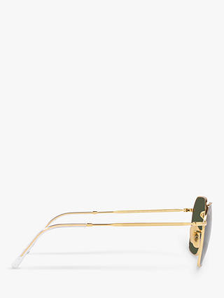 Ray-Ban RB3694 Unisex Jim Irregular Sunglasses, Gold Arista/Green