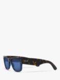 Ray-Ban RB0840S Unisex Mega Wayfarer Sunglasses, Transparent Dark Blue/Blue