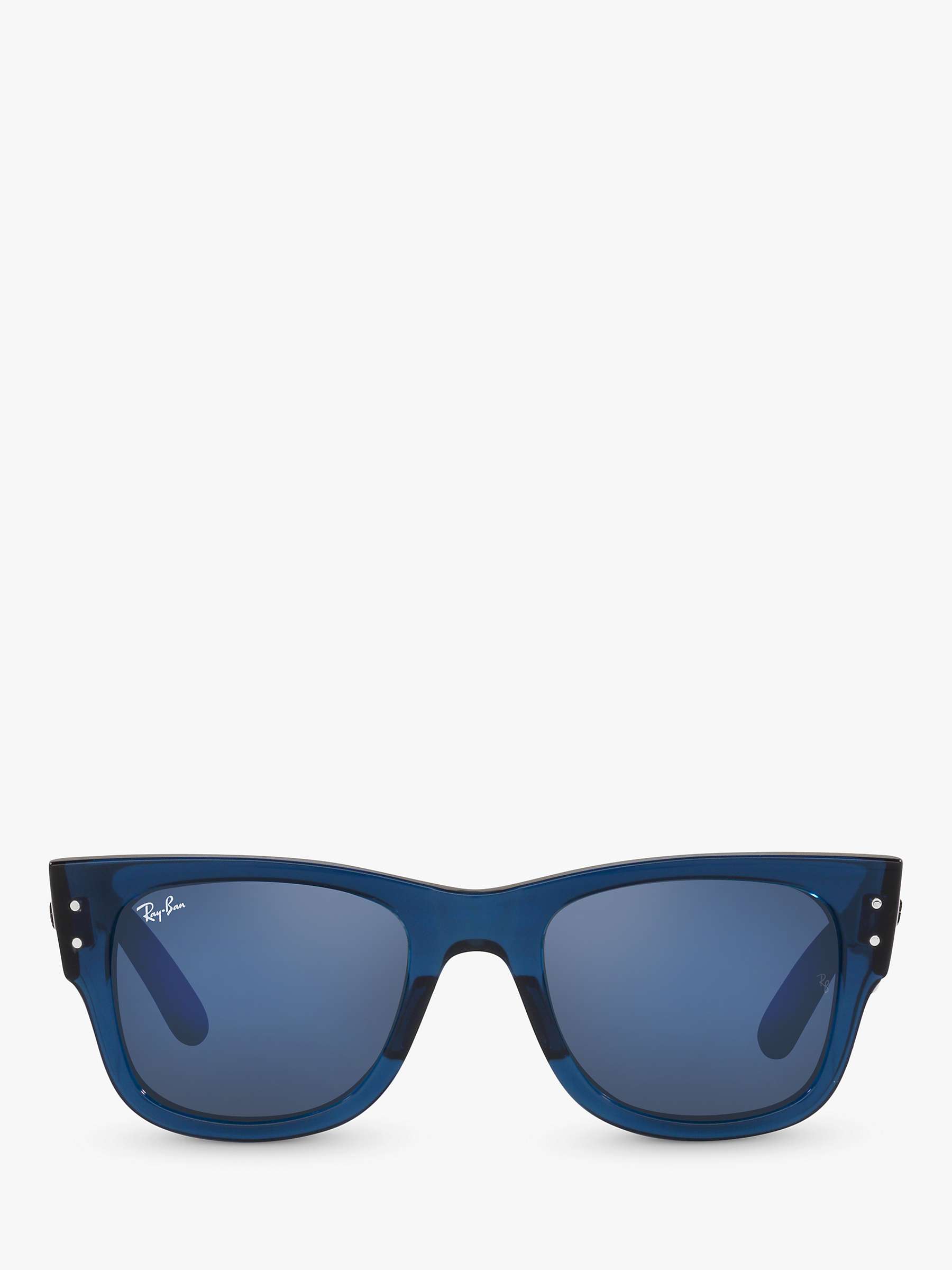 Buy Ray-Ban RB0840S Unisex Mega Wayfarer Sunglasses, Transparent Dark Blue/Blue Online at johnlewis.com