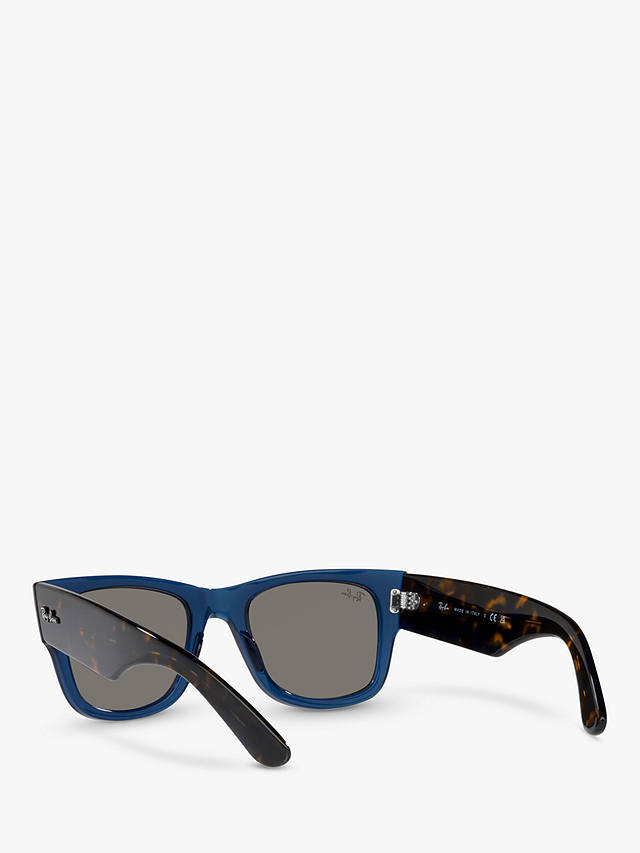 Ray-Ban RB0840S Unisex Mega Wayfarer Sunglasses, Transparent Dark Blue/Blue