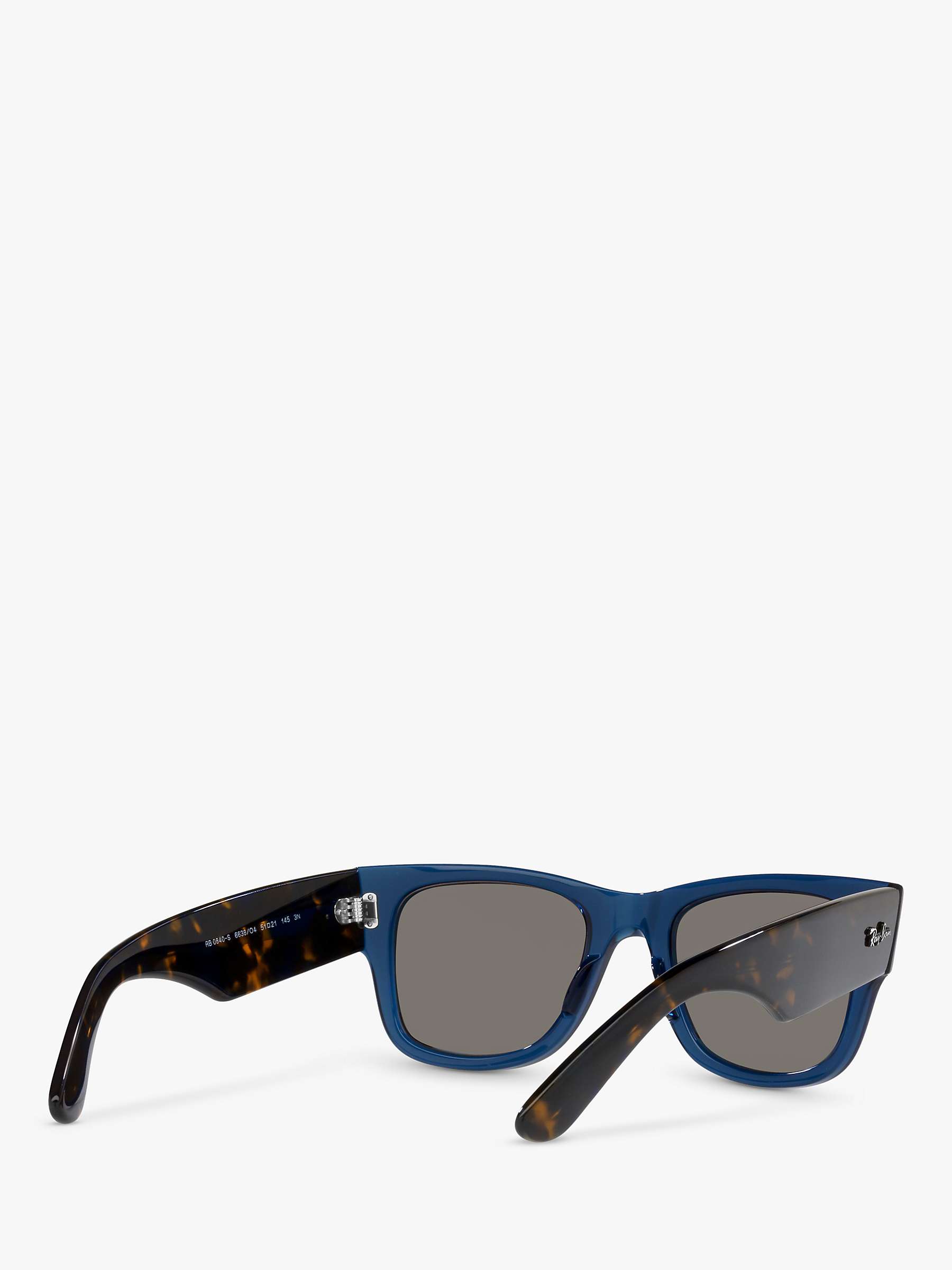 Buy Ray-Ban RB0840S Unisex Mega Wayfarer Sunglasses, Transparent Dark Blue/Blue Online at johnlewis.com