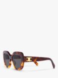 Celine CL40226U Women's Butterfly Sunglasses, Tortoise/Grey