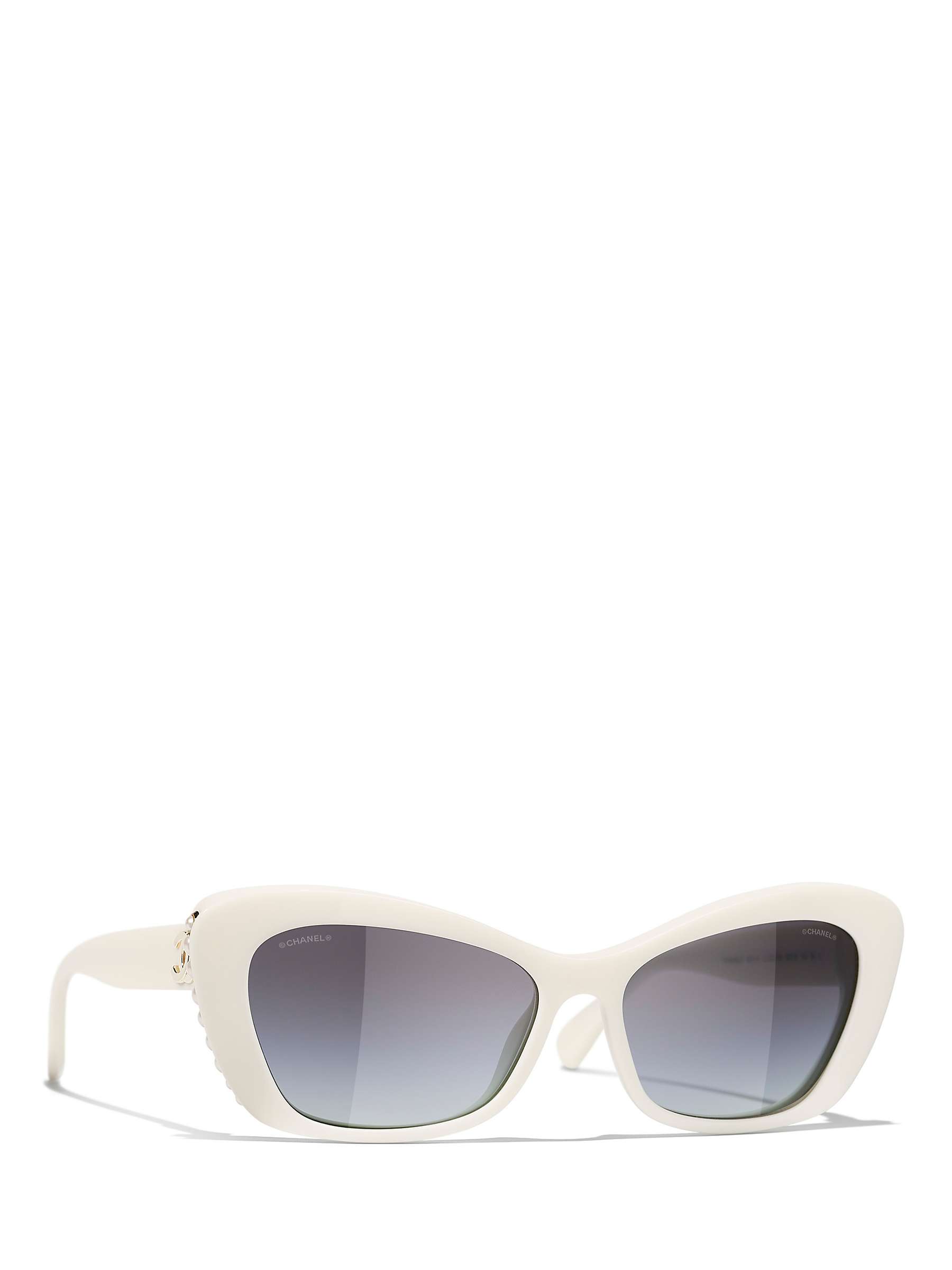 Buy CHANEL Butterfly Sunglasses CH5481H Opal White/Blue Gradient Online at johnlewis.com