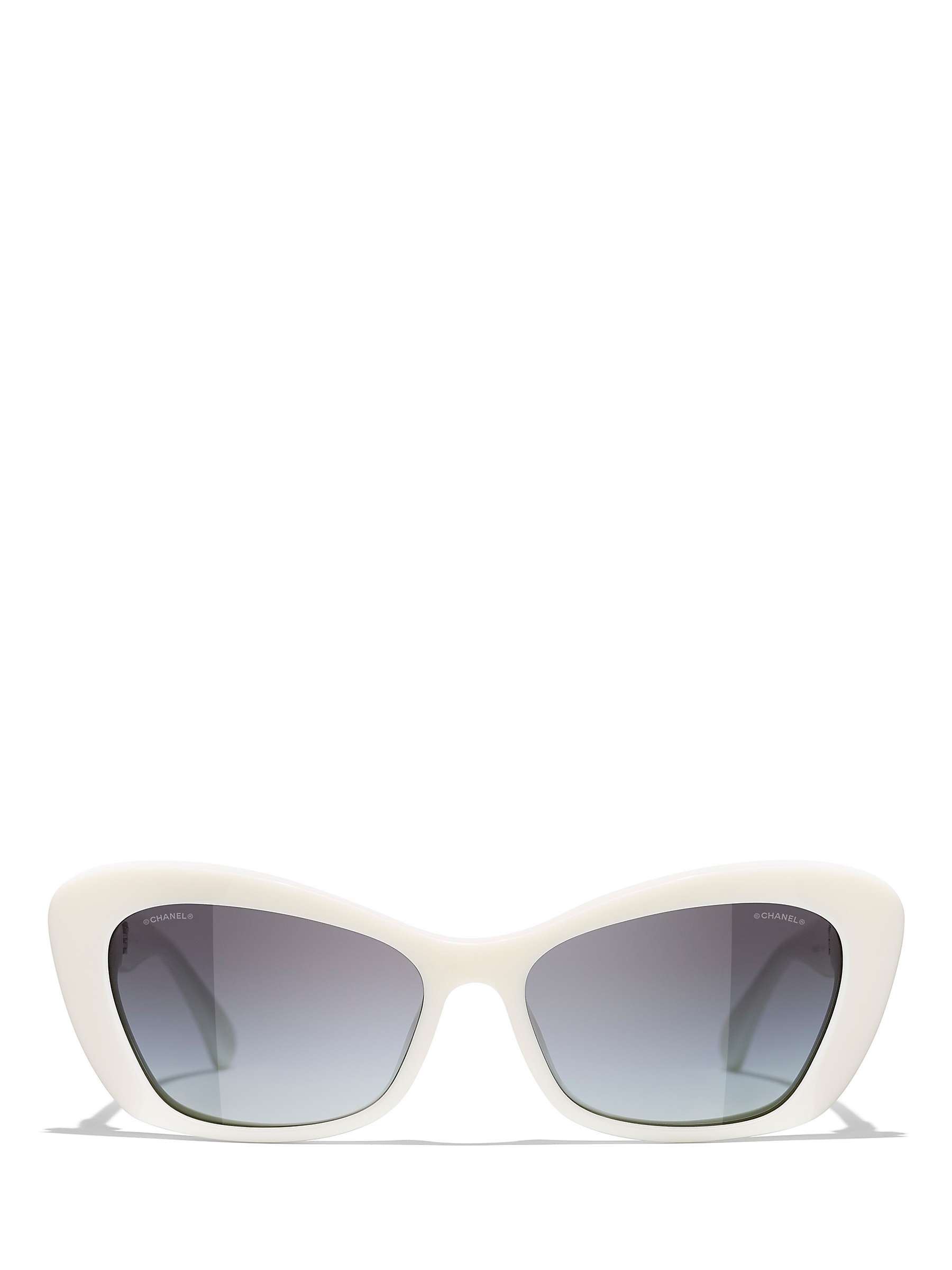 Buy CHANEL Butterfly Sunglasses CH5481H Opal White/Blue Gradient Online at johnlewis.com