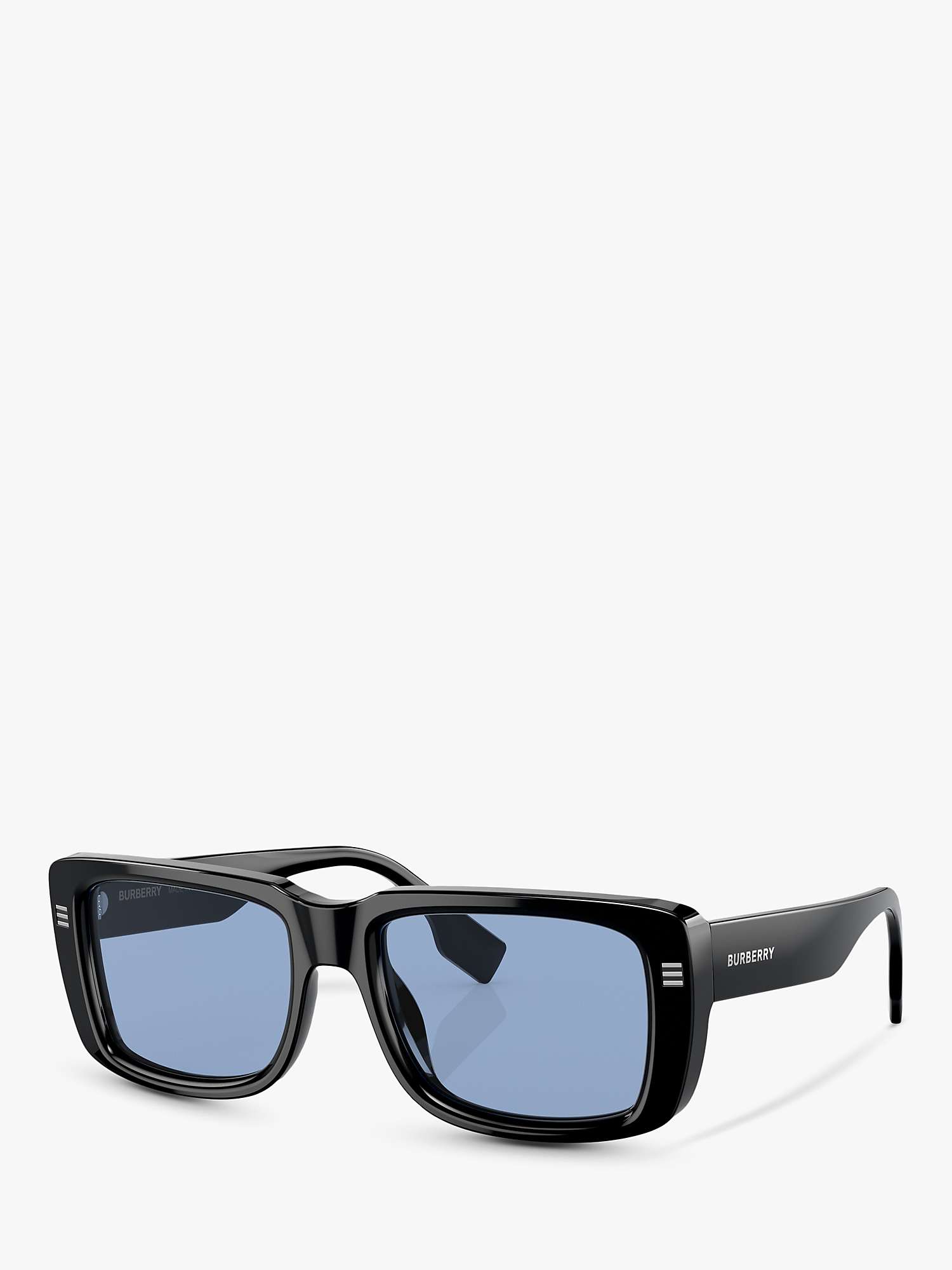 Buy Burberry BE4376U Men's Rectangular Sunglasses, Black Online at johnlewis.com