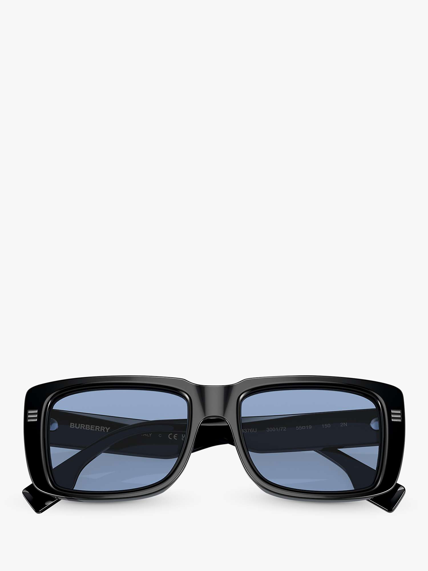 Buy Burberry BE4376U Men's Rectangular Sunglasses, Black Online at johnlewis.com