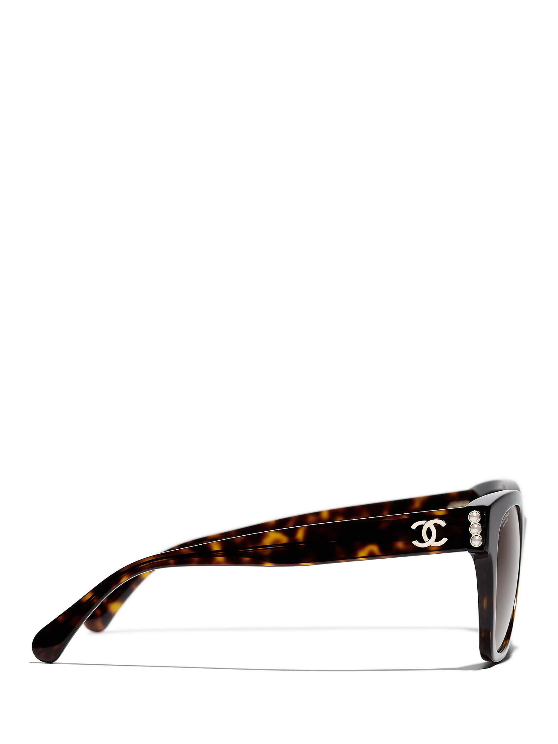 Buy CHANEL Rectangular Sunglasses CH5482H Dark Havana/Brown Gradient Online at johnlewis.com