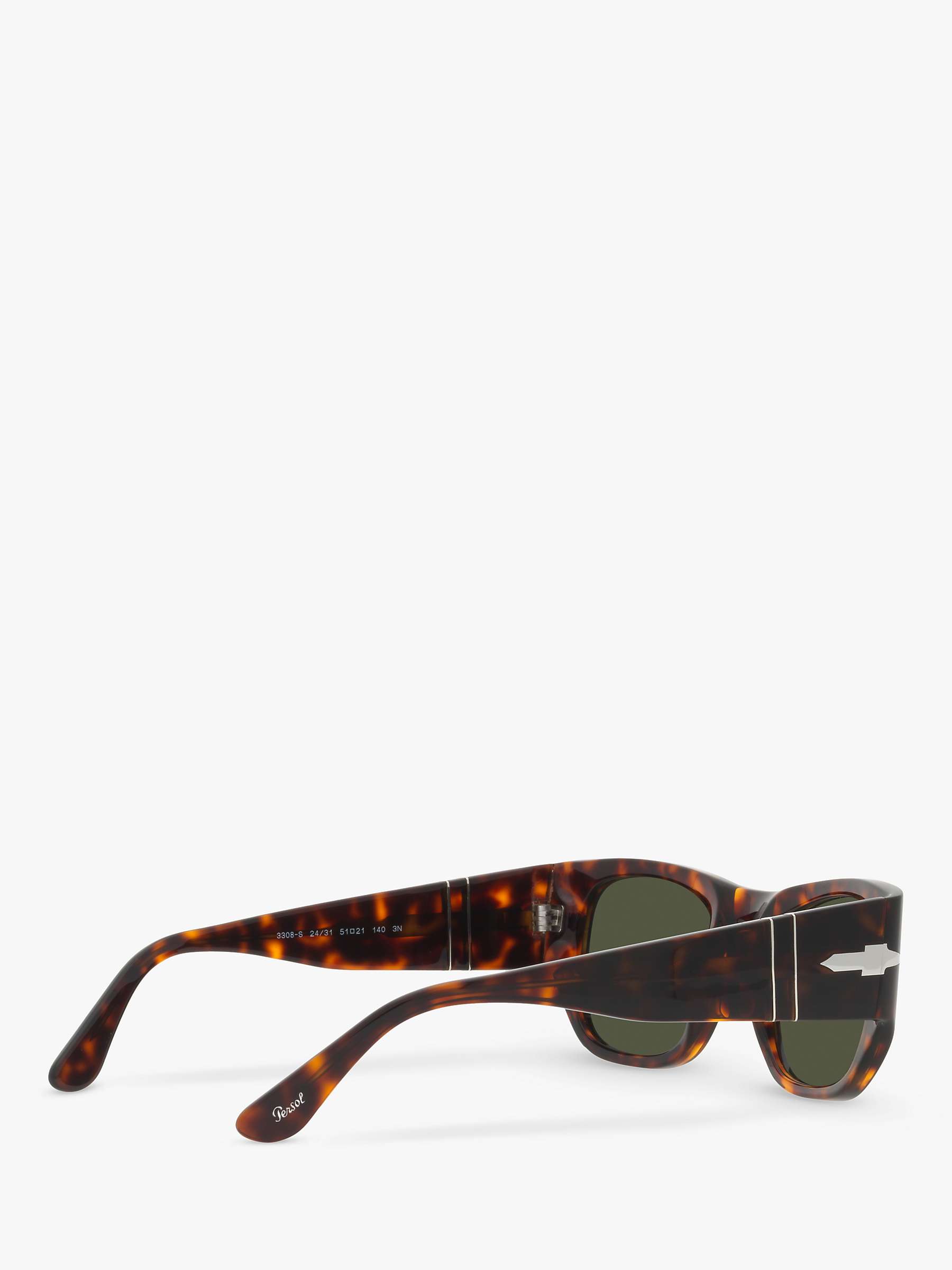 Buy Persol PO3308S Unisex Square Sunglasses, Havana/Green Online at johnlewis.com