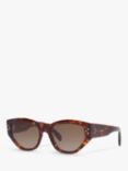 Celine CL40219I Women's Polarised Rectangular Sunglasses, Tortoise/Brown Gradient