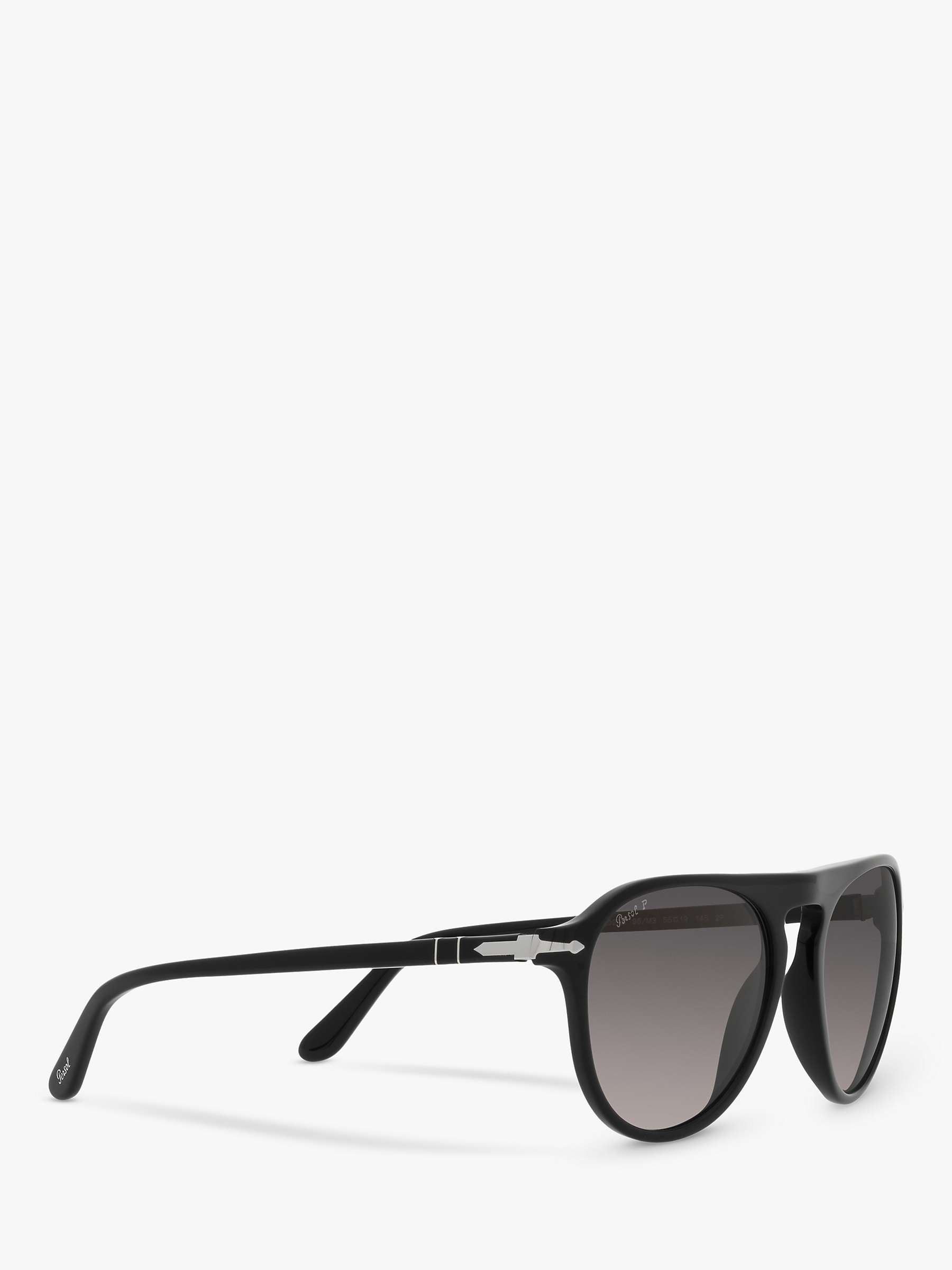 Buy Persol PO3302S Unisex Aviator Polarised Sunglasses, Black/Grey Gradient Online at johnlewis.com